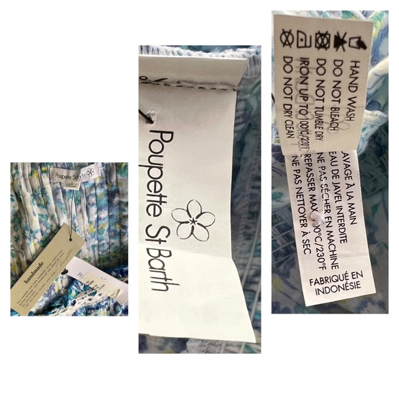 Poupette St. Barth Alba Aqua Floral Dress L - Picture 11 of 11